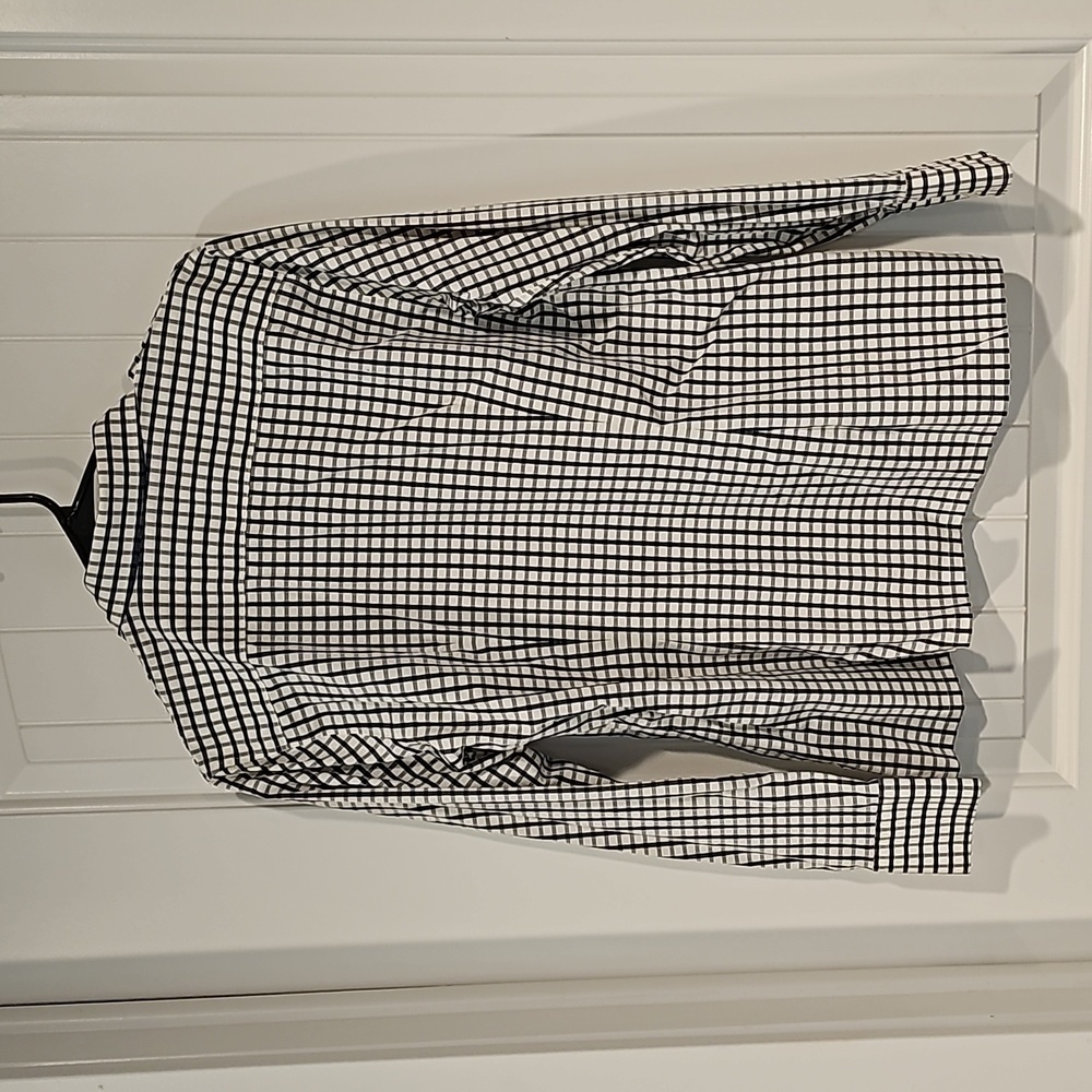 Lands'end Henley plaid L/S tunic top shirt sz M 10 12 - Picture 3 of 9